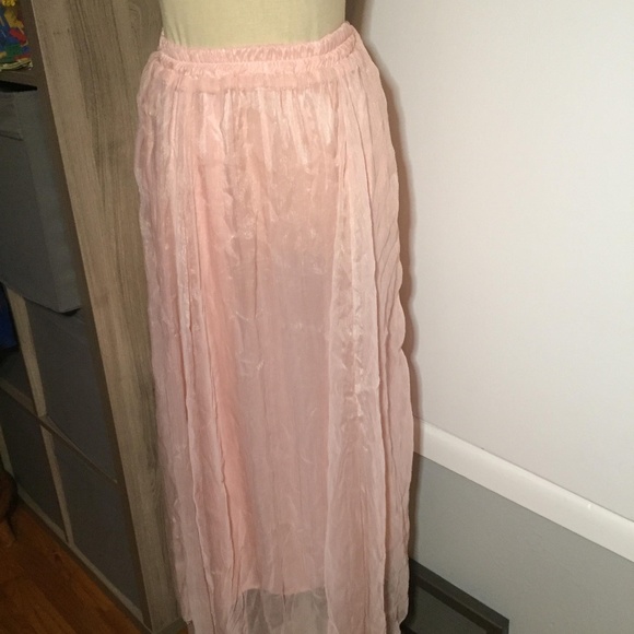 Sheer Asymmetrical Hem Maxi with Lining - Picture 2 of 4